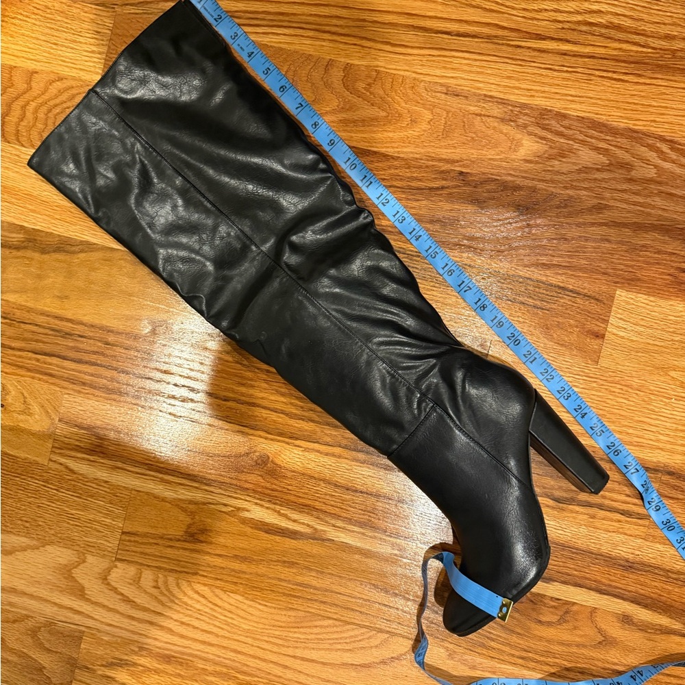 Sz 10W Black over the knee Boots NEW